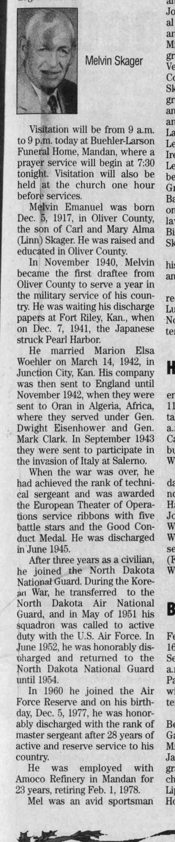 Clipping from The Bismarck Tribune